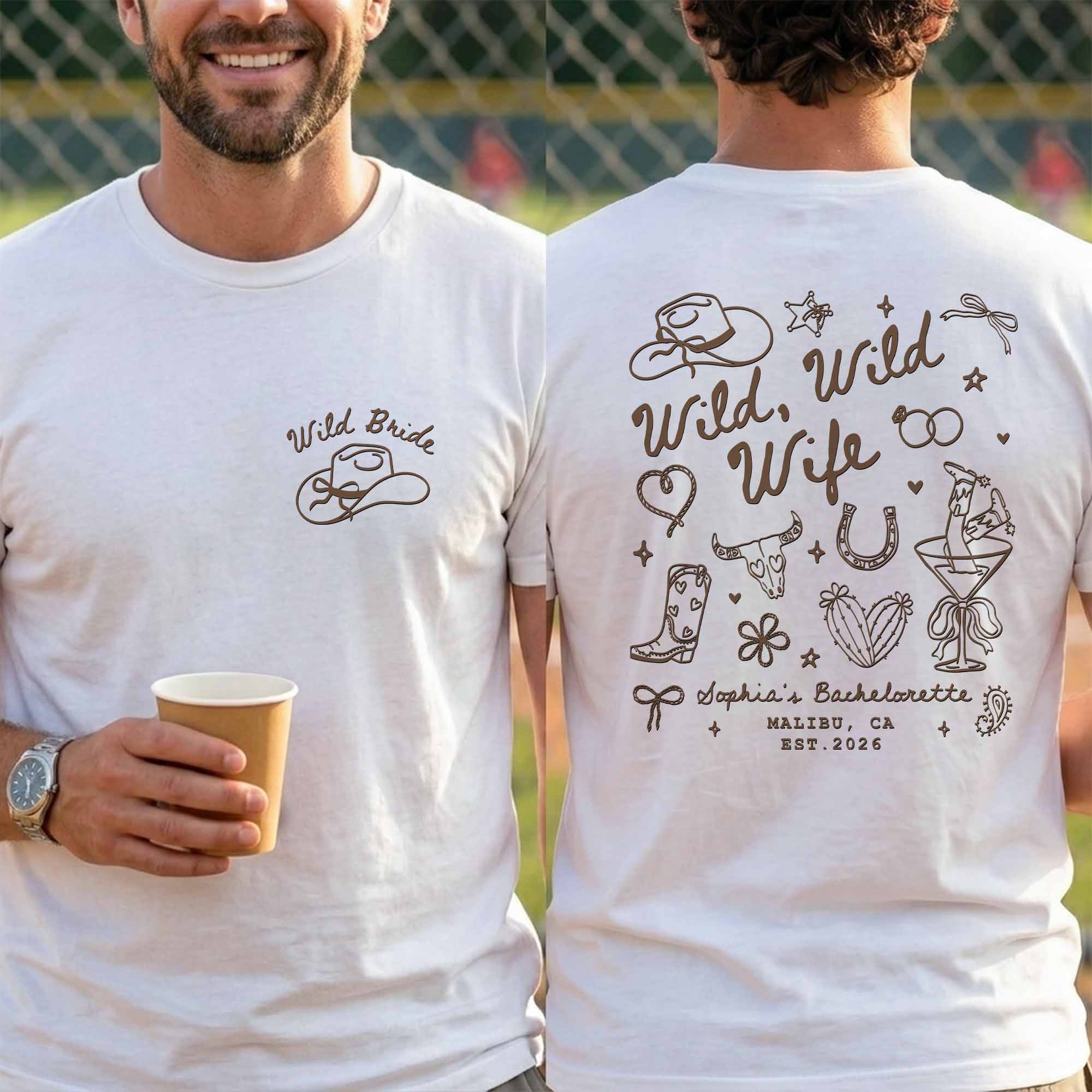 Personalized Custom Bachelorette T-Shirt Gift for Bride T-Shirt Font and Back GradoCreations