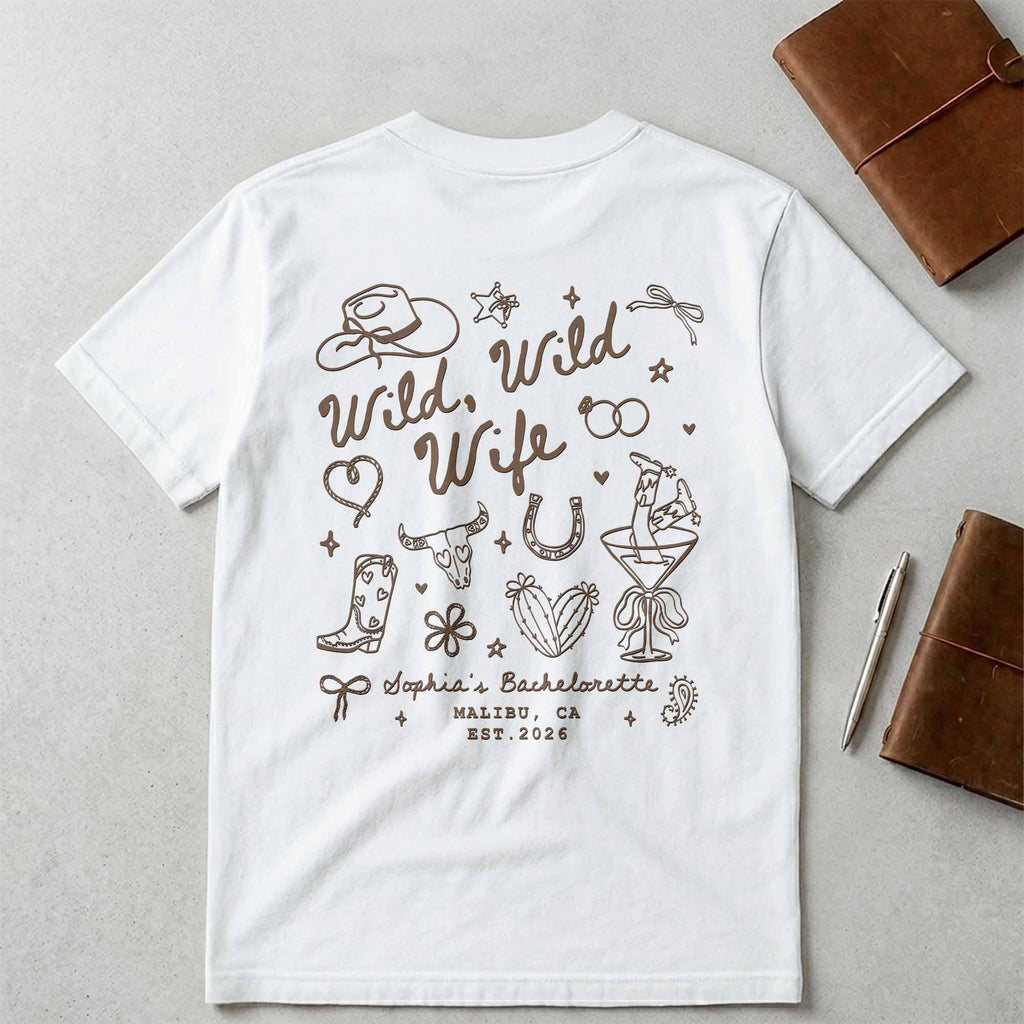 Personalized Custom Bachelorette T-Shirt Gift for Bride T-Shirt Font and Back GradoCreations