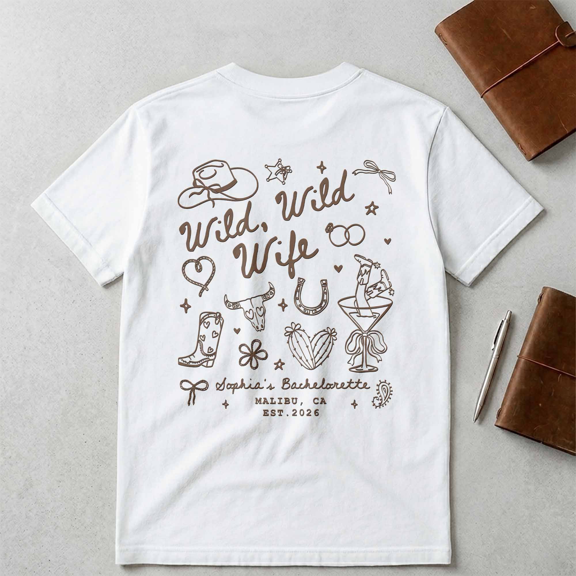 Personalized Custom Bachelorette T-Shirt Gift for Bride T-Shirt Font and Back GradoCreations