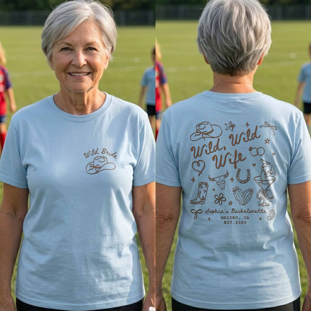 Personalized Custom Bachelorette T-Shirt Gift for Bride T-Shirt Font and Back GradoCreations