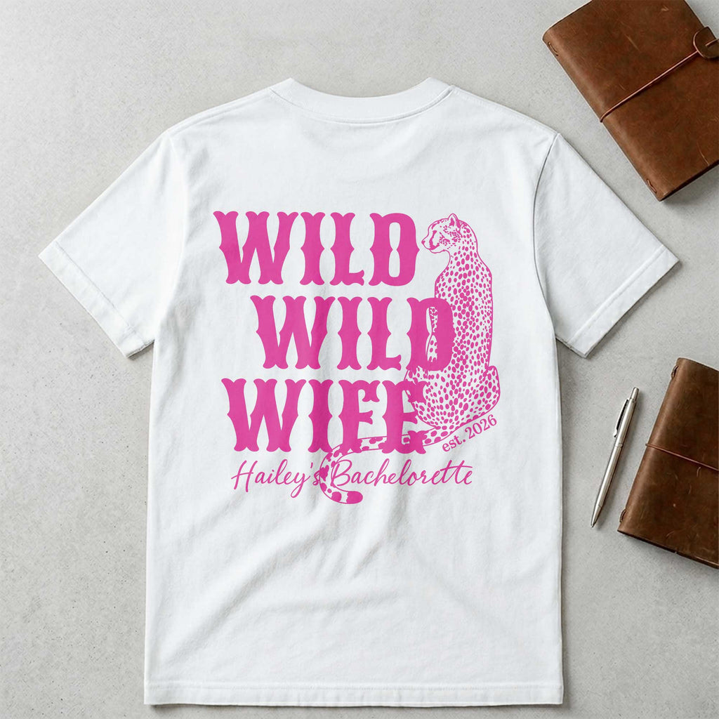 Personalized Cheetah Bachelorette T-Shirt Custom Front Back Gift T-Shirt Font and Back GradoCreations