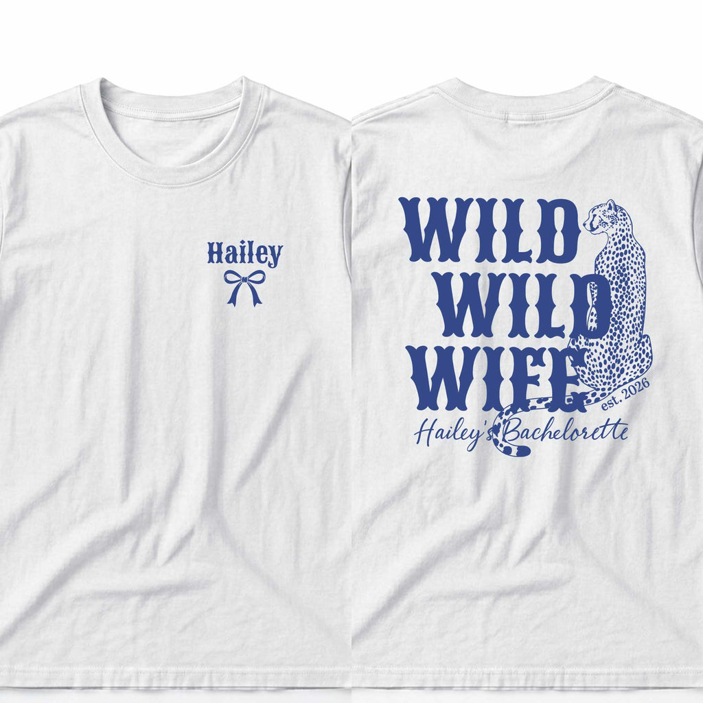 Personalized Cheetah Bachelorette T-Shirt Custom Front Back Gift T-Shirt Font and Back GradoCreations