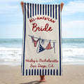 Personalized All-American Bride Beach Towel with USA Flag Gift for Bachelorette Beach Towels GradoCreations