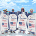 Personalized Beach Towel USA Flag Bridal Gift Custom Name Beach Towels GradoCreations