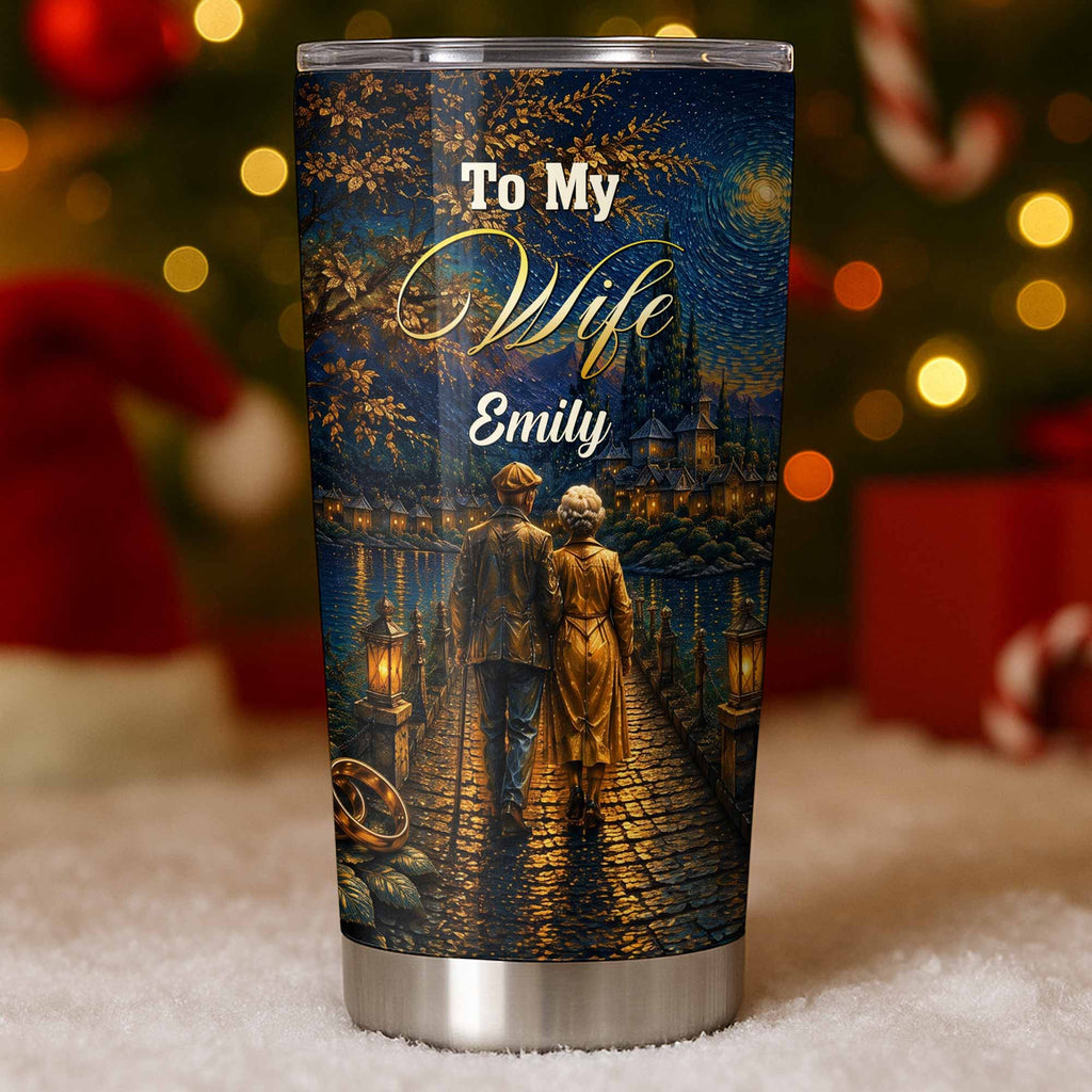 Personalized Custom Stainless Steel Tumbler 20oz for Wife Gift