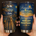 Personalized Custom Stainless Steel Tumbler 20oz for Wife Gift