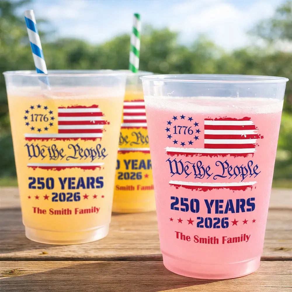 Personalized Frosted Cups We The People 250 Years Gift for Family
