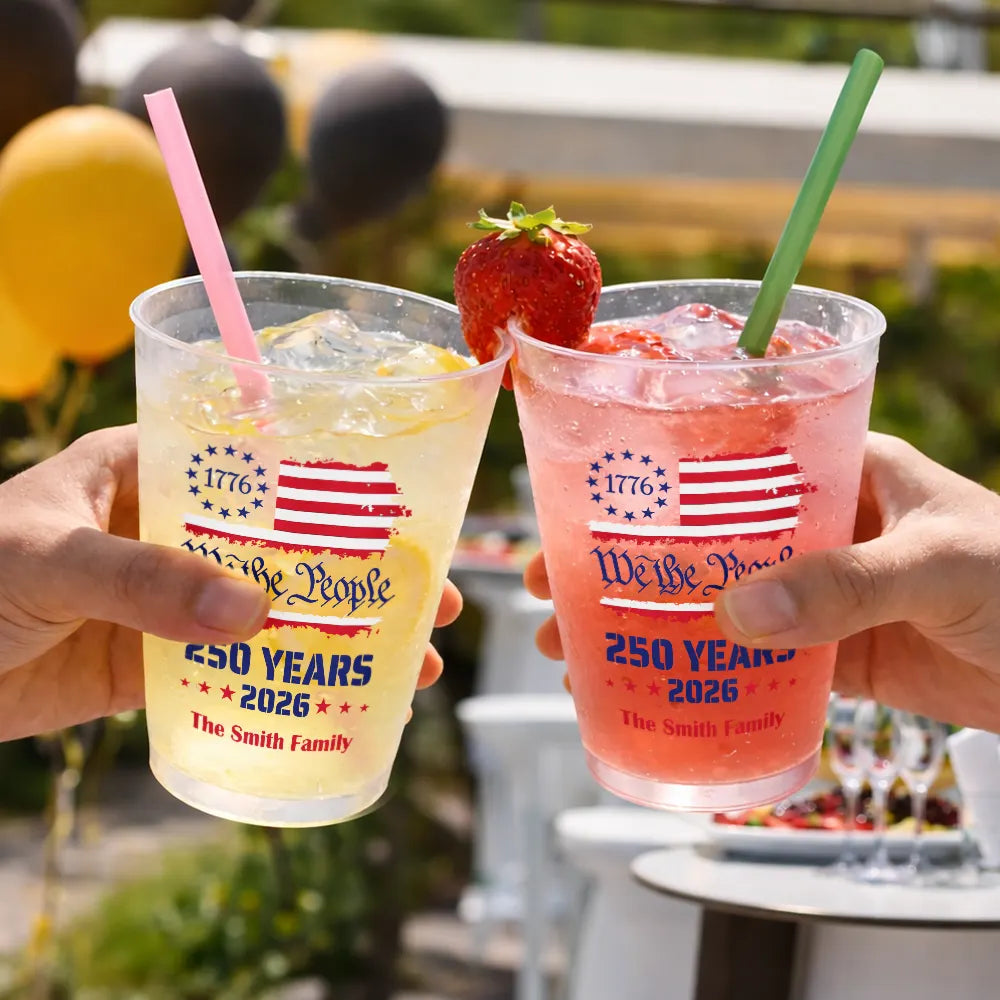 Personalized Frosted Cups We The People 250 Years Gift for Family