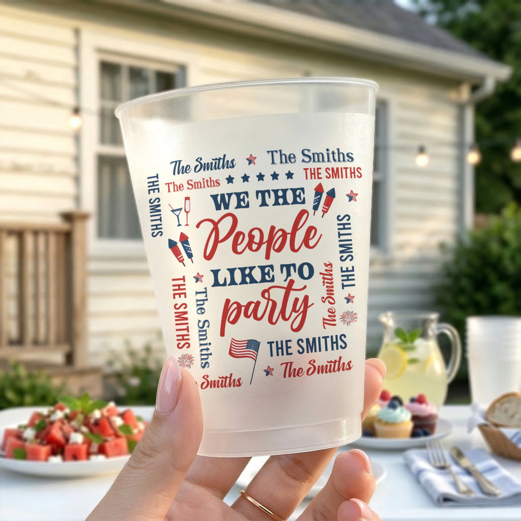 Personalized Frosted Cups 250 Years of Freedom Gift for Family