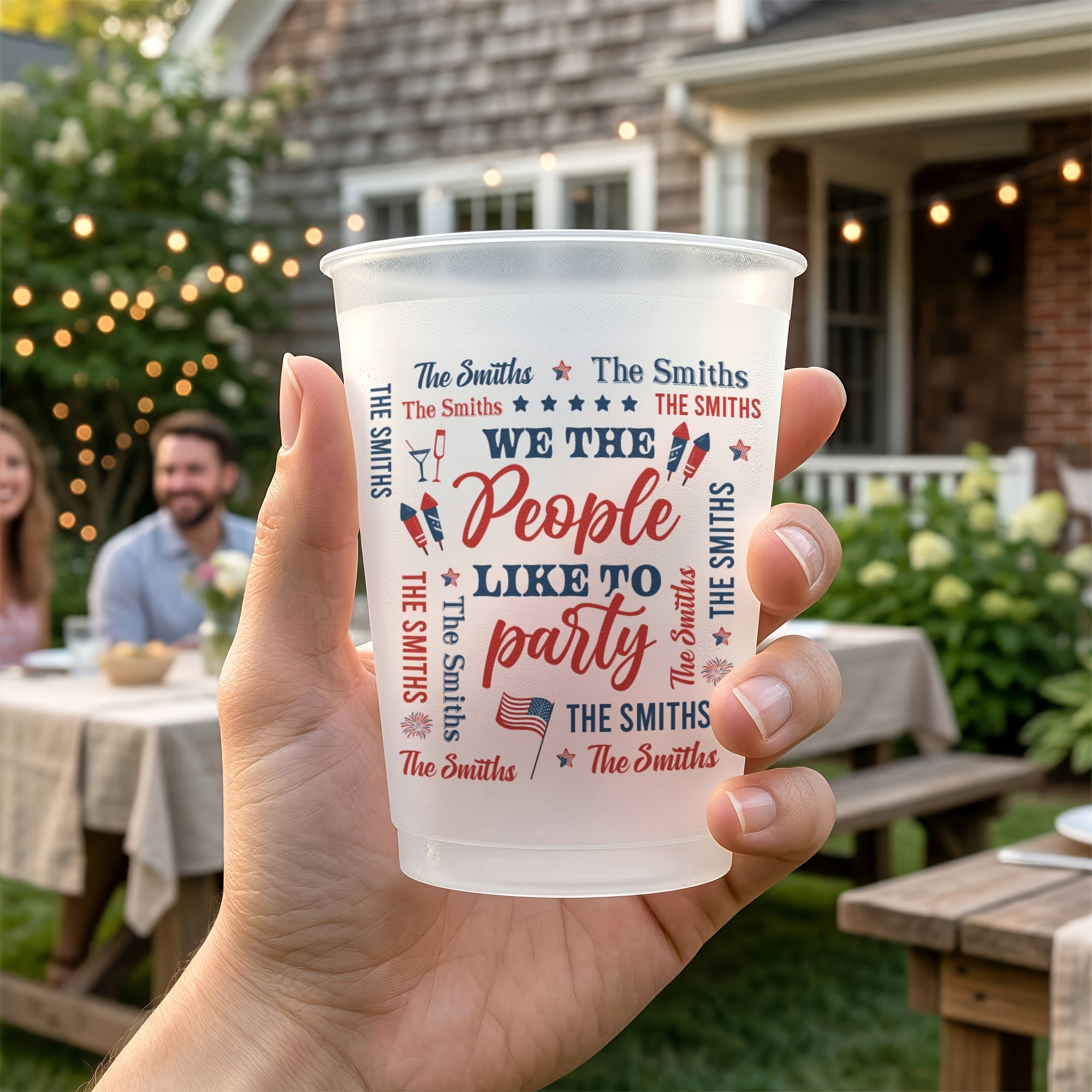 Personalized Frosted Cups 250 Years of Freedom Gift for Family