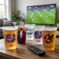Personalized Frosted Cups with Country Flags for Football Fans