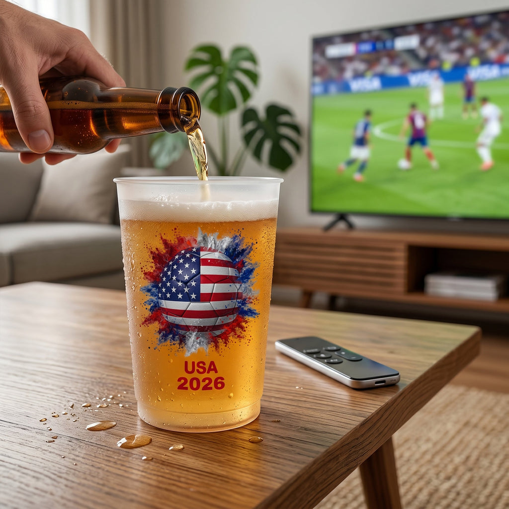 Personalized Frosted Cups with Country Flags for Football Fans