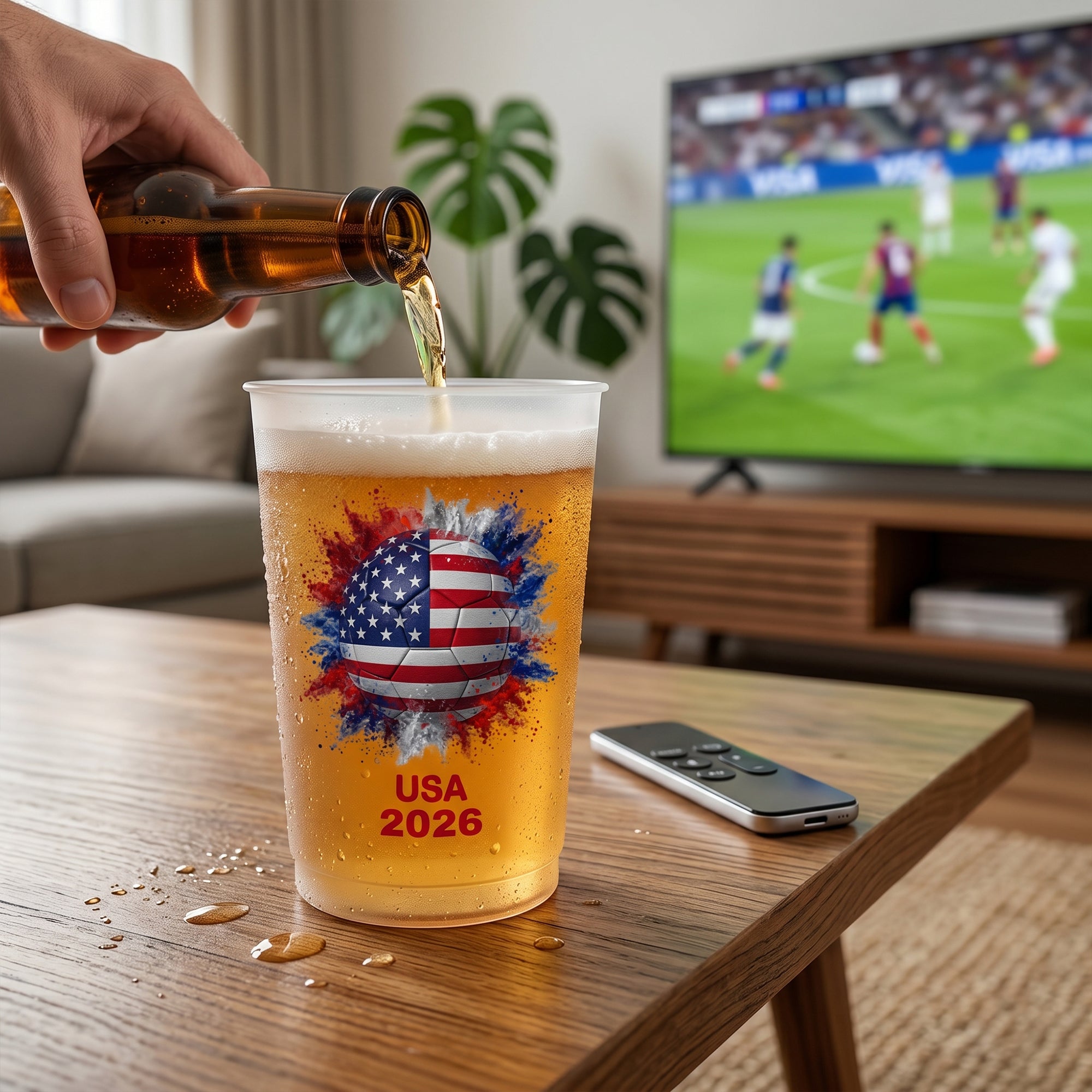 Personalized Frosted Cups with Country Flags for Football Fans