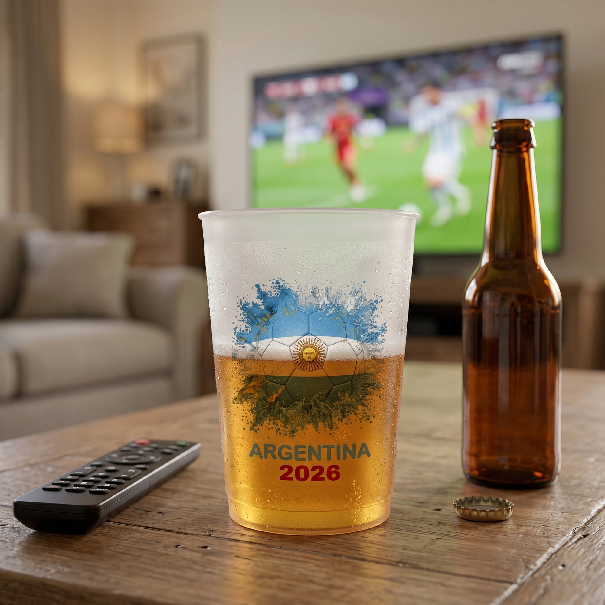 Personalized Frosted Cups with Country Flags for Football Fans