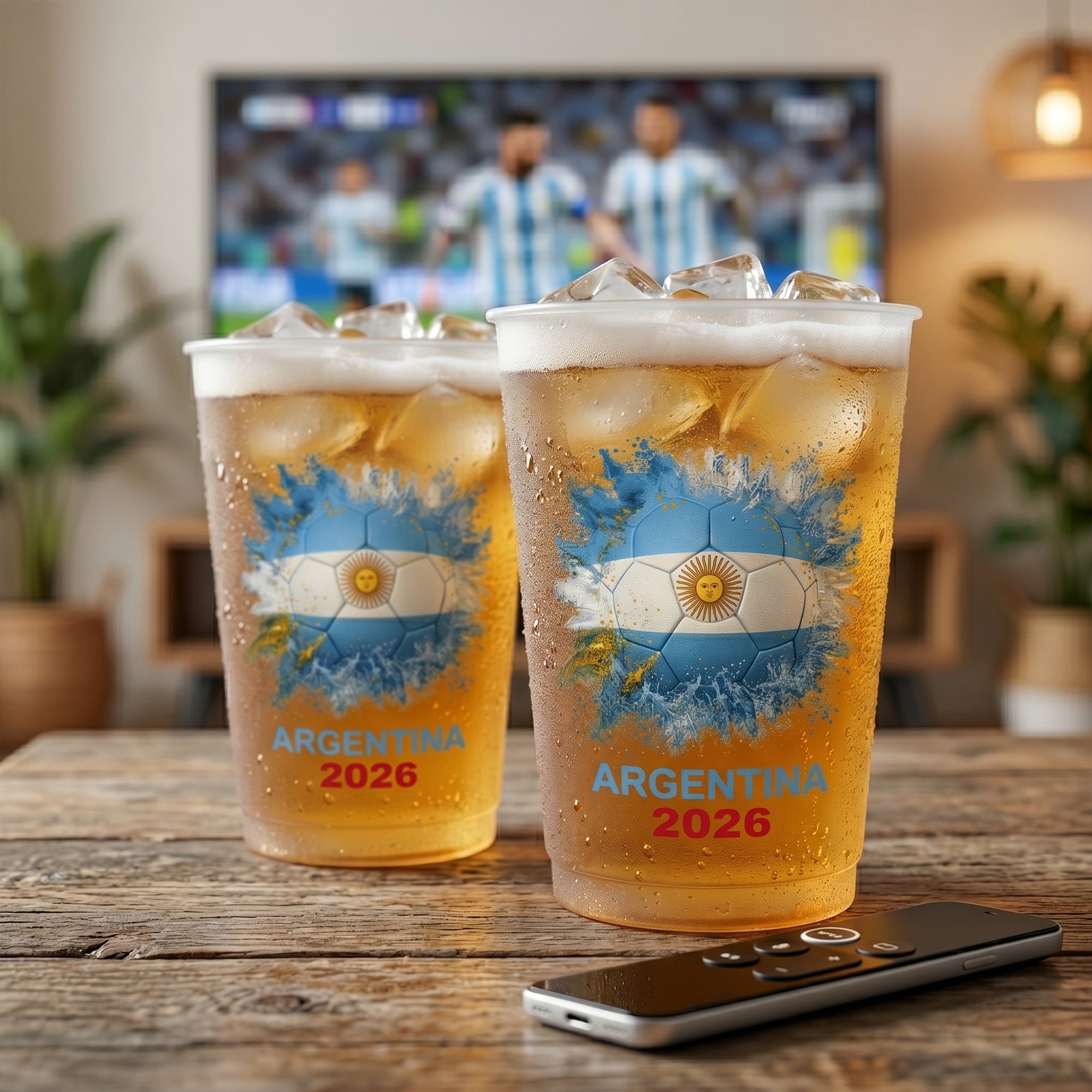 Personalized Frosted Cups with Country Flags for Football Fans