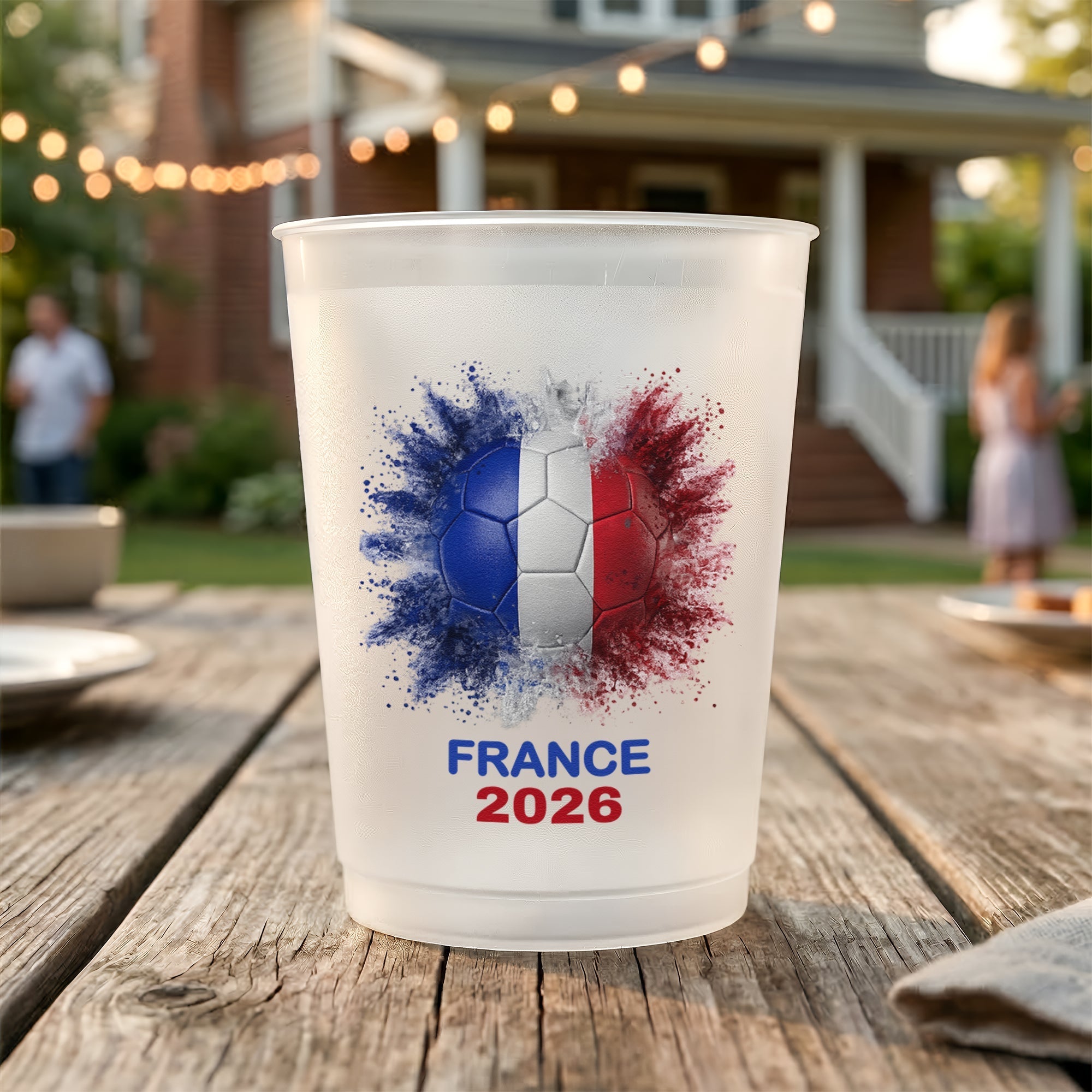 Personalized Frosted Cups with Country Flags for Football Fans