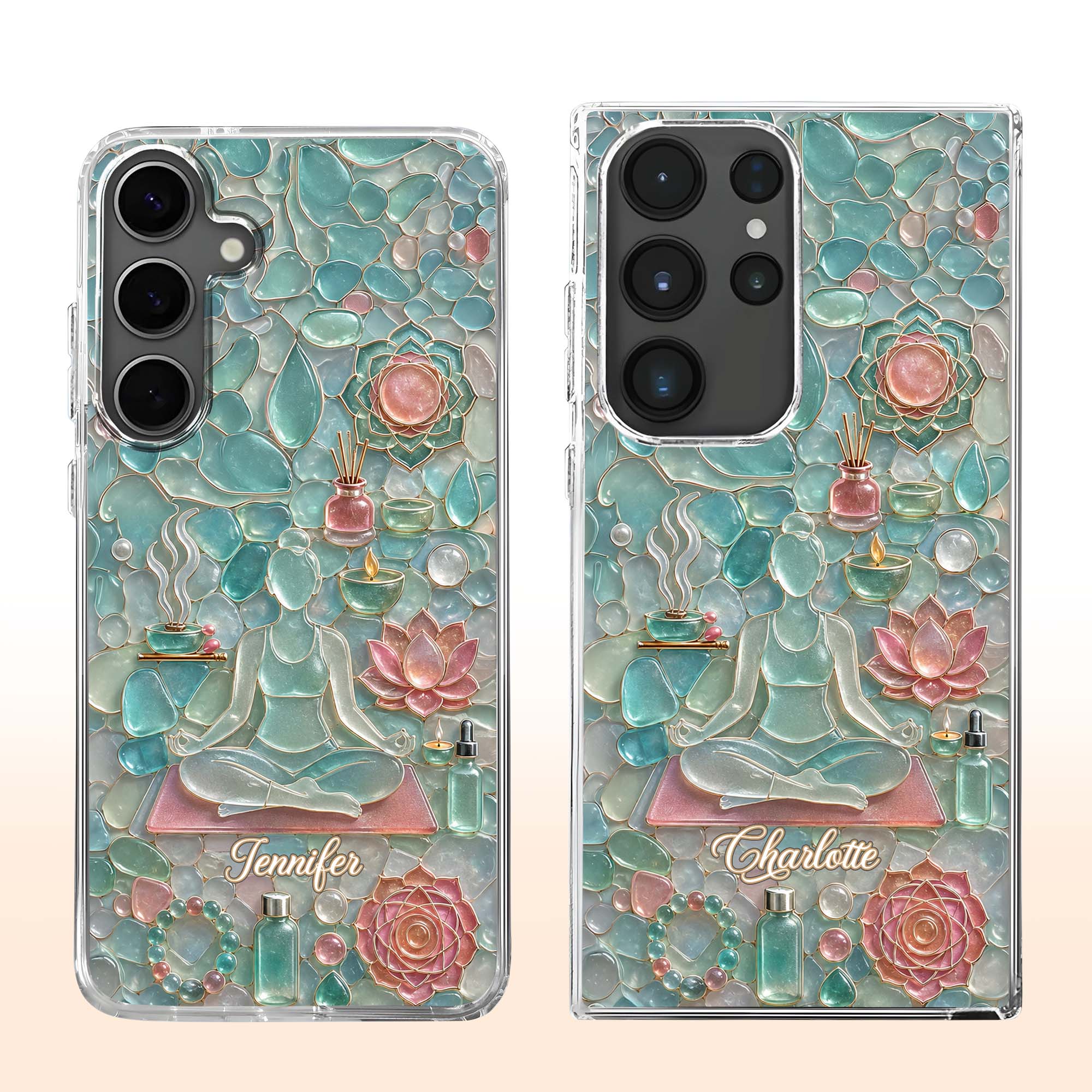 Personalized Clear Phone Case for Yoga Lovers Custom Name Gift Clear Phone Case GradoCreations