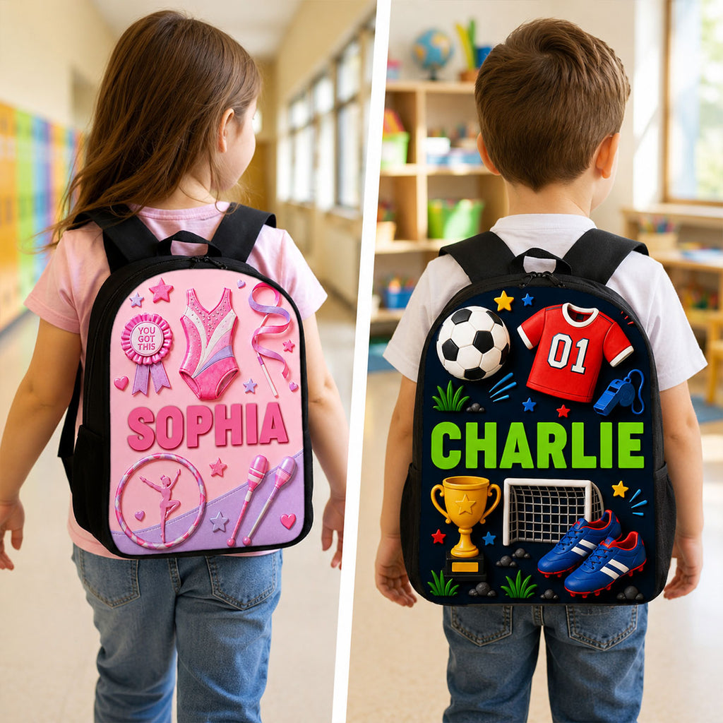 Personalized Cartoon Backpack Set for Girls | Custom Name School Supplies