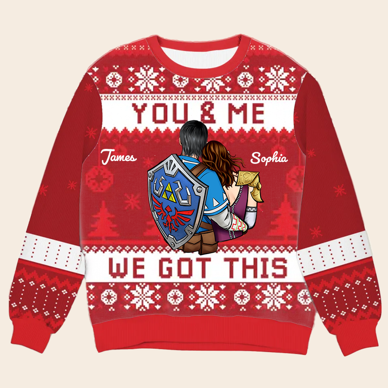 Personalized Zelda Ugly Sweater Custom Design Christmas Gift for Couple
