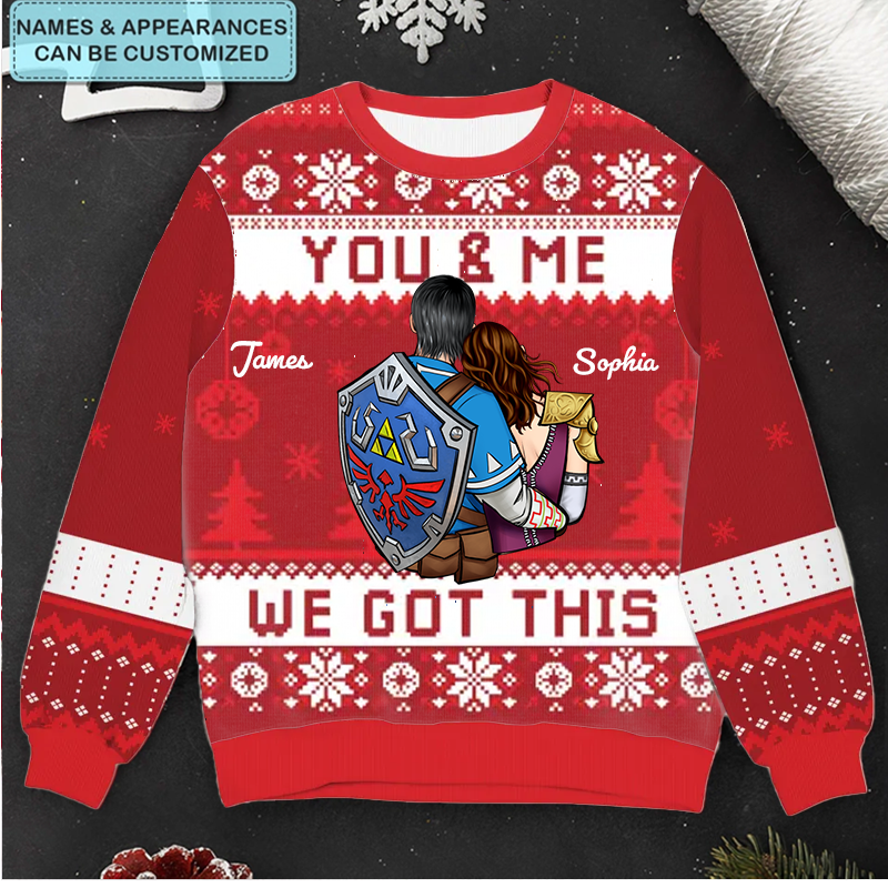 Personalized Zelda Ugly Sweater Custom Design Christmas Gift for Couple