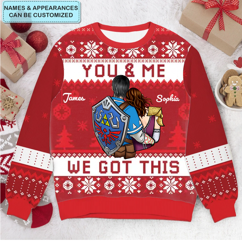 Personalized Zelda Ugly Sweater Custom Design Christmas Gift for Couple
