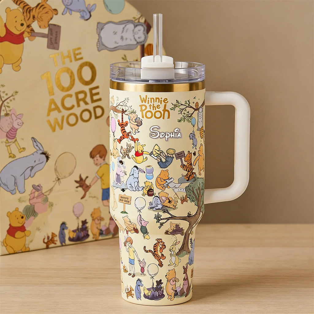 Personalized Winnie the Pooh Tumbler 100th Anniversary Gift for Movie Fans