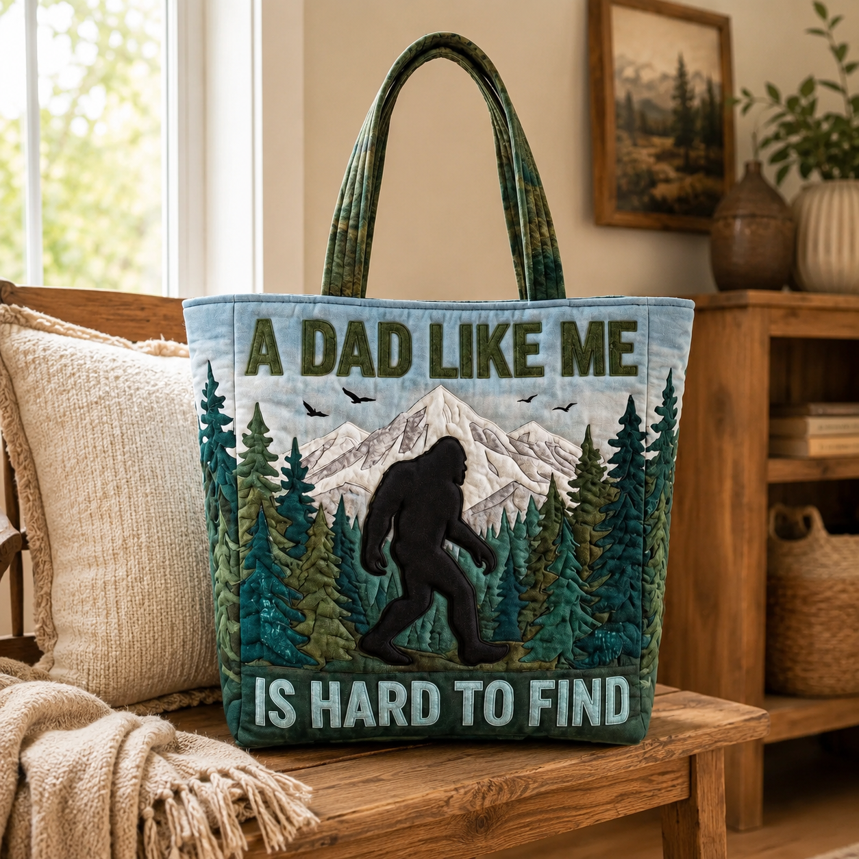 Personalized Quilted Tote Bag for Dad Unique Gift Idea