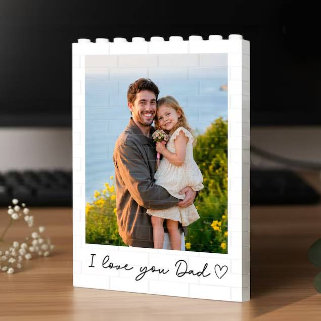 Custom Photo Building Blocks Gift for Dad | Father's Day Keepsake HN590 - Building Blocks fix GradoCreations