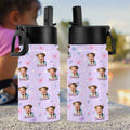 Personalized Kids Water Bottle Custom Photo Back to School Gift HN590 - Kid Water Bottle With Straw GradoCreations