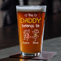 Personalized Beer Glass Custom Name Gift for Dad Father's Day HN590 - Print Beer Glass GradoCreations