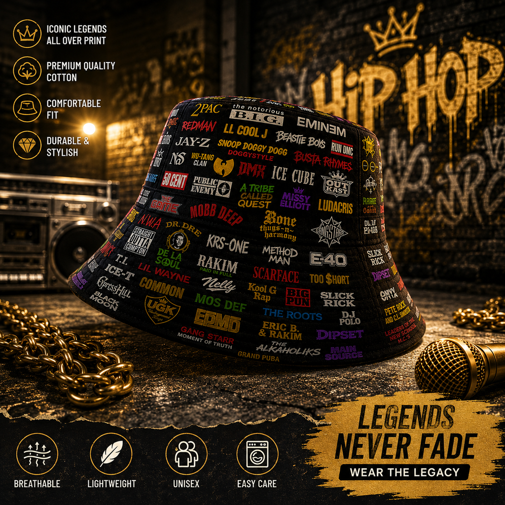 80's & 90's Hip Hop Bucket Hat Unisex Summer Fashion Cap GradoCreations