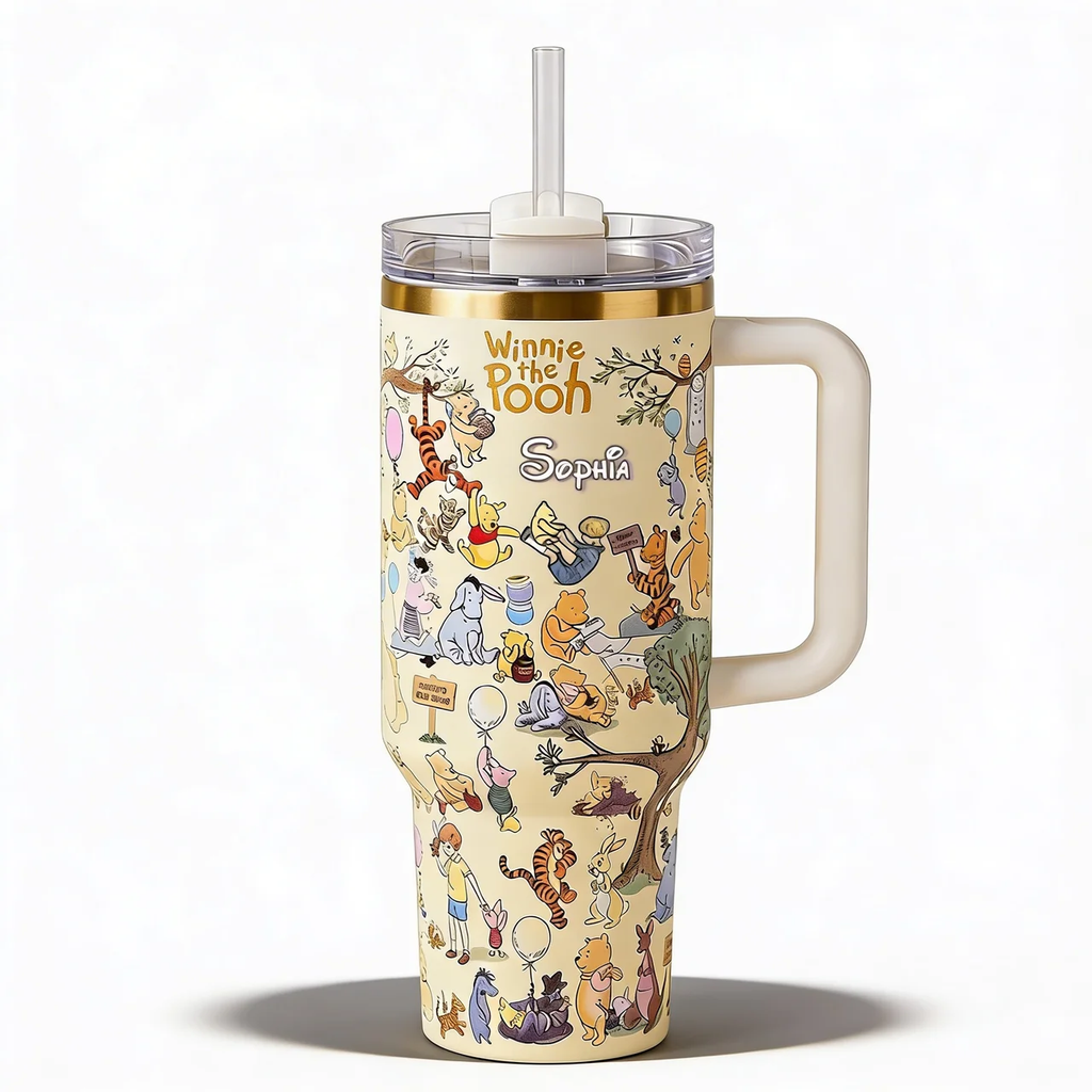 Personalized Winnie the Pooh Tumbler 100th Anniversary Gift for Movie Fans
