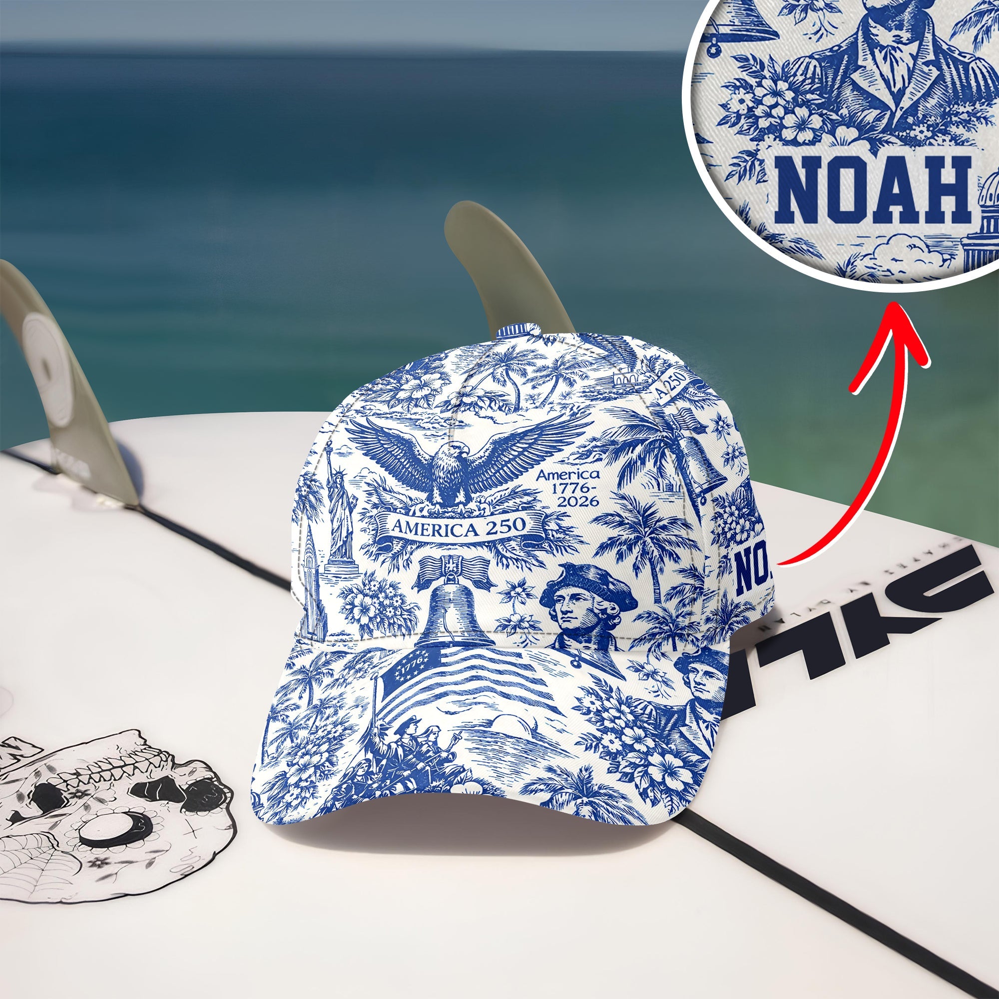 Personalized American 1776-2026 Anniversary Cap for Dad HN590 - AOP Cap GradoCreations