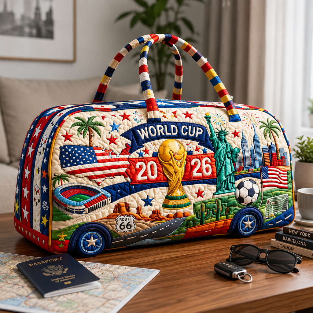 Quilted Duffle Bag for Soccer Fans | World Cup 2026 Gift