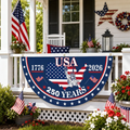 Personalized Non-Pleated Fan Flag Custom Family Name Gift for 4th of July HN590 - Non-Pleated Fan Flag GradoCreations