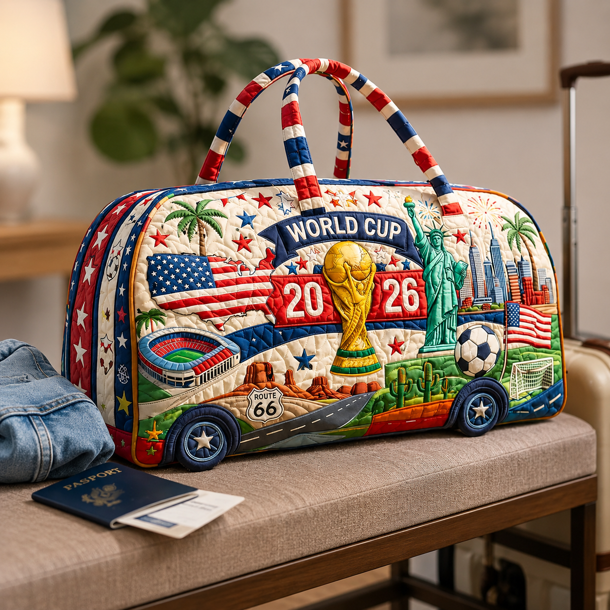 Quilted Duffle Bag for Soccer Fans | World Cup 2026 Gift
