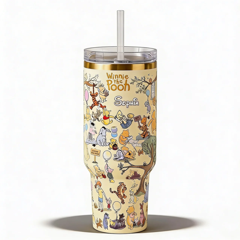 Personalized Winnie the Pooh Tumbler 100th Anniversary Gift for Movie Fans