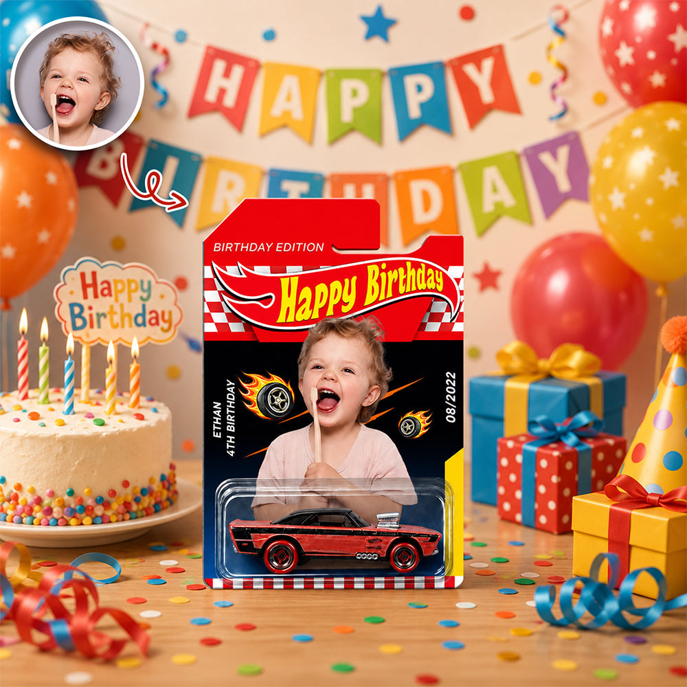 Personalized Hot Wheels Photo Car Gift Custom for Kids HN590 - Hot Wheels GradoCreations