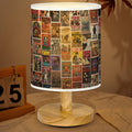 Vintage Rock Fabric Lamp with Wood Base, Unique Decor for Music Lovers GradoCreations
