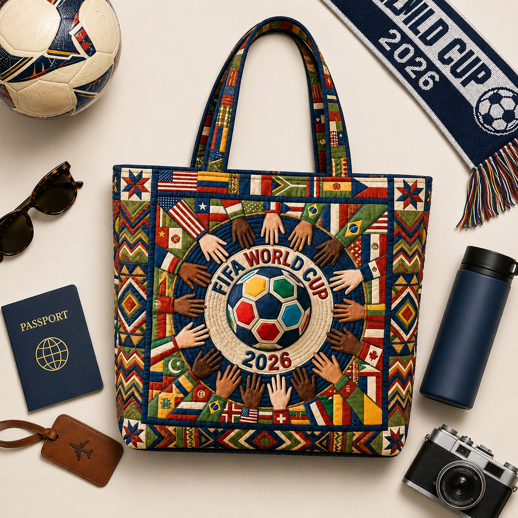 Personalized FIFA World Cup 2026 Quilted Tote Bag for Soccer Fans