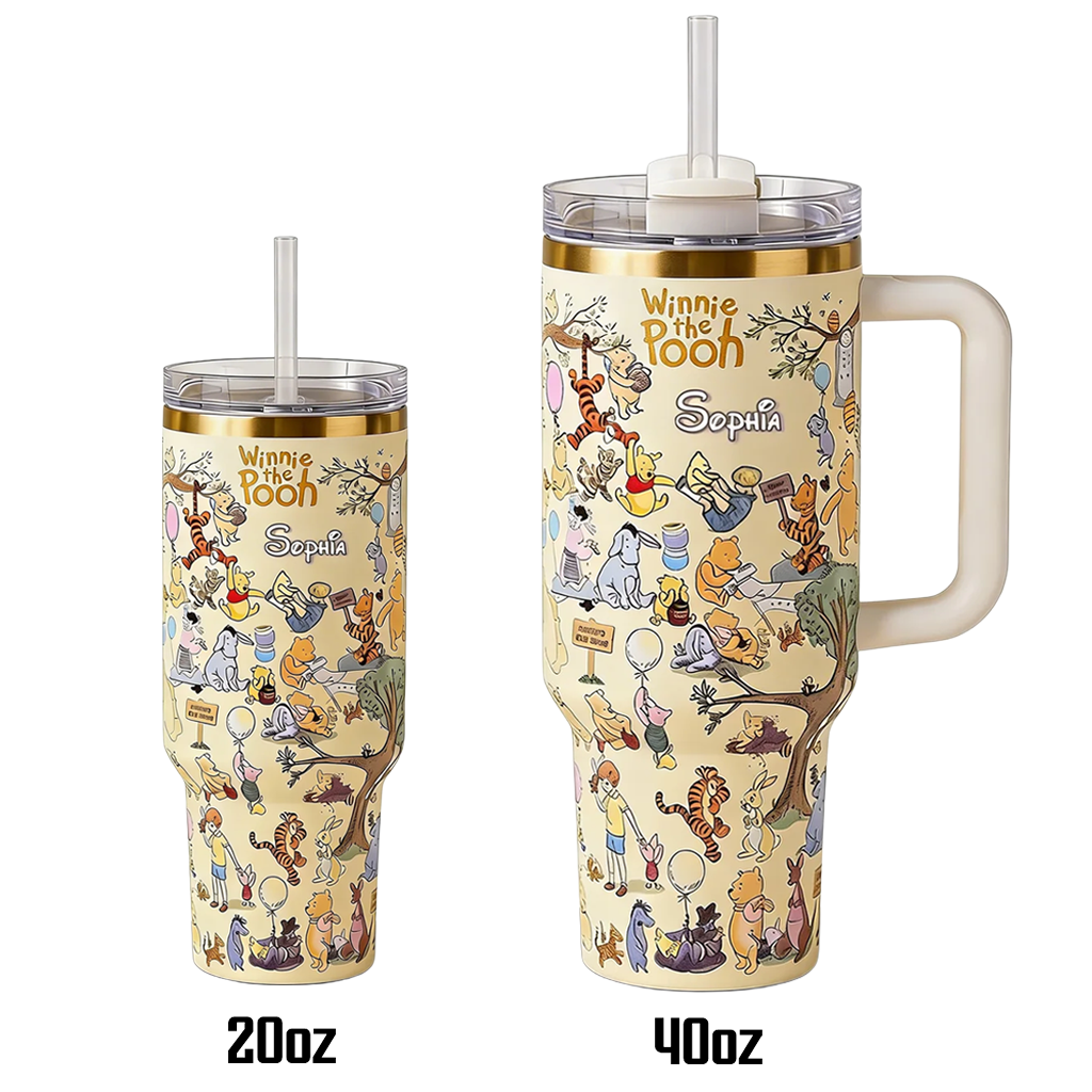 Personalized Winnie the Pooh Tumbler 100th Anniversary Gift for Movie Fans