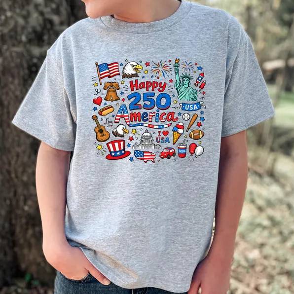 Personalized 250th Anniversary USA Kids T-Shirt Gift HN590 - Kid T-Shirt Fix GradoCreations