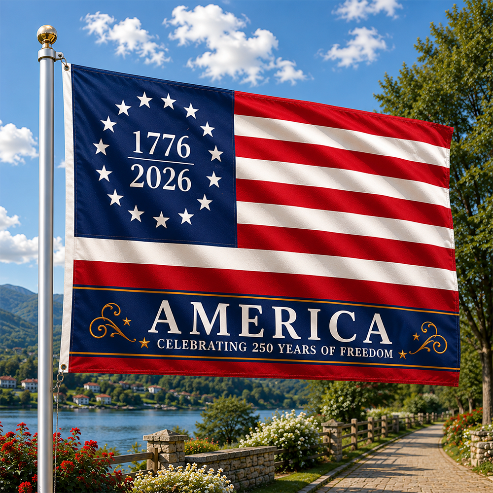 Personalized America 250 Years House Flag for Independence Day HN590 - Banner House Flag GradoCreations