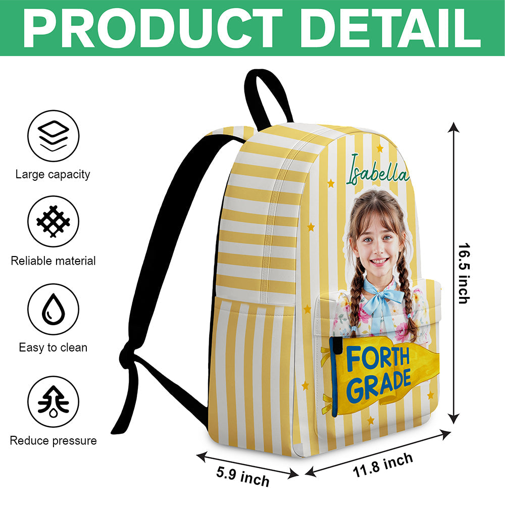Personalized Photo Pennant Backpack Custom Gift for Kids HN590 - Printed Backpack GradoCreations