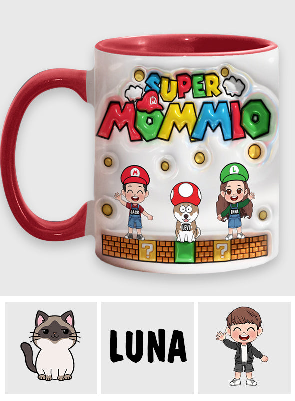 Personalized Super Mommy Accent Mug Custom Name Gift for Mom Accent Mug GradoCreations