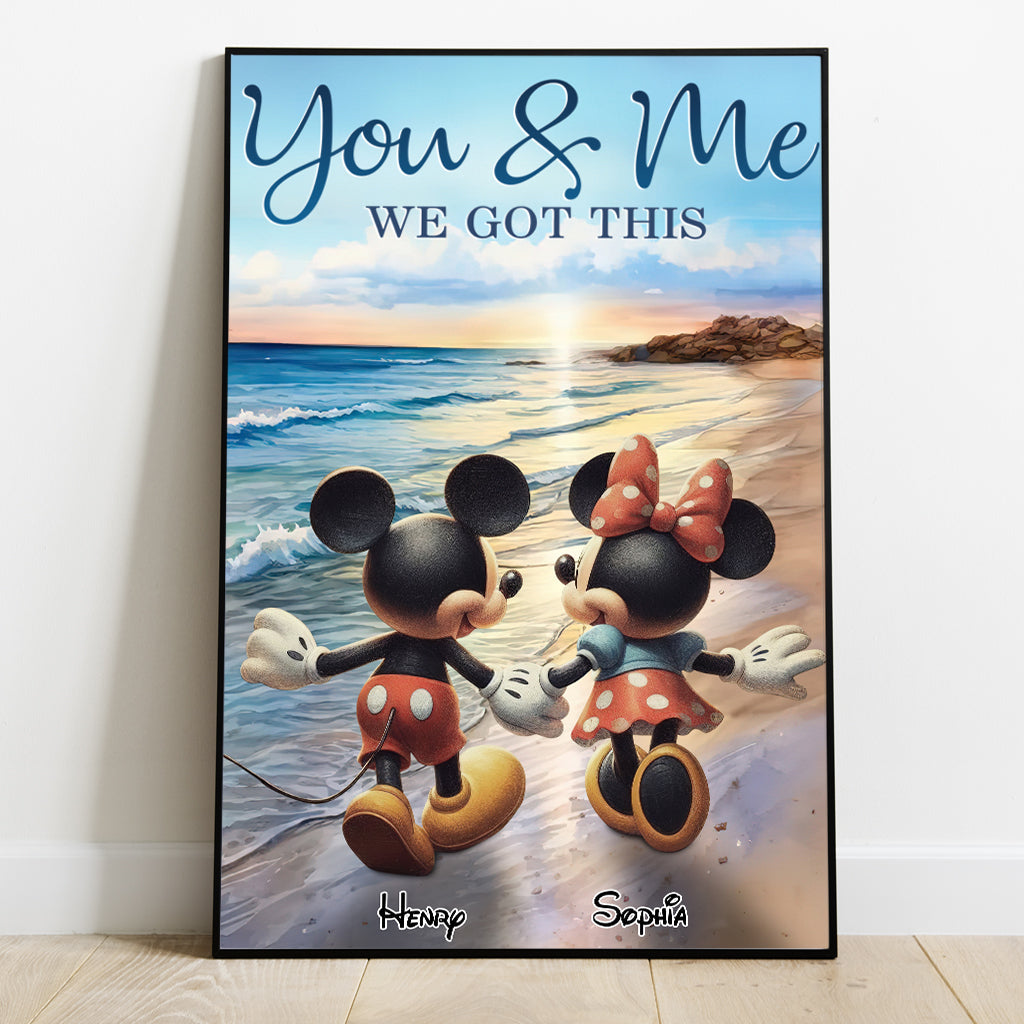 Personalized Mouse Ears Couple Retro Beach Canvas Art Gift Canvas And Poster GradoCreations