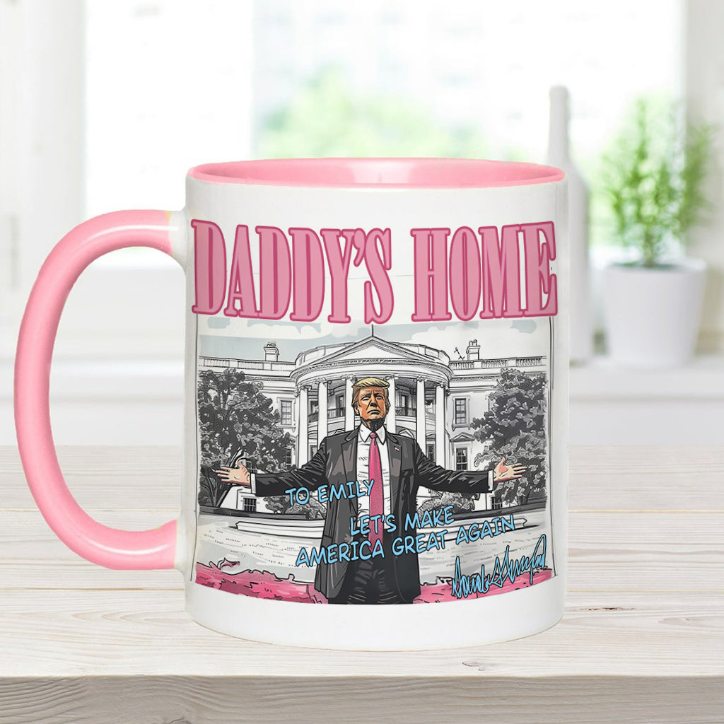 Personalized Two-Tone Accent Mug Custom Name Gift for Dad Accent Mug GradoCreations