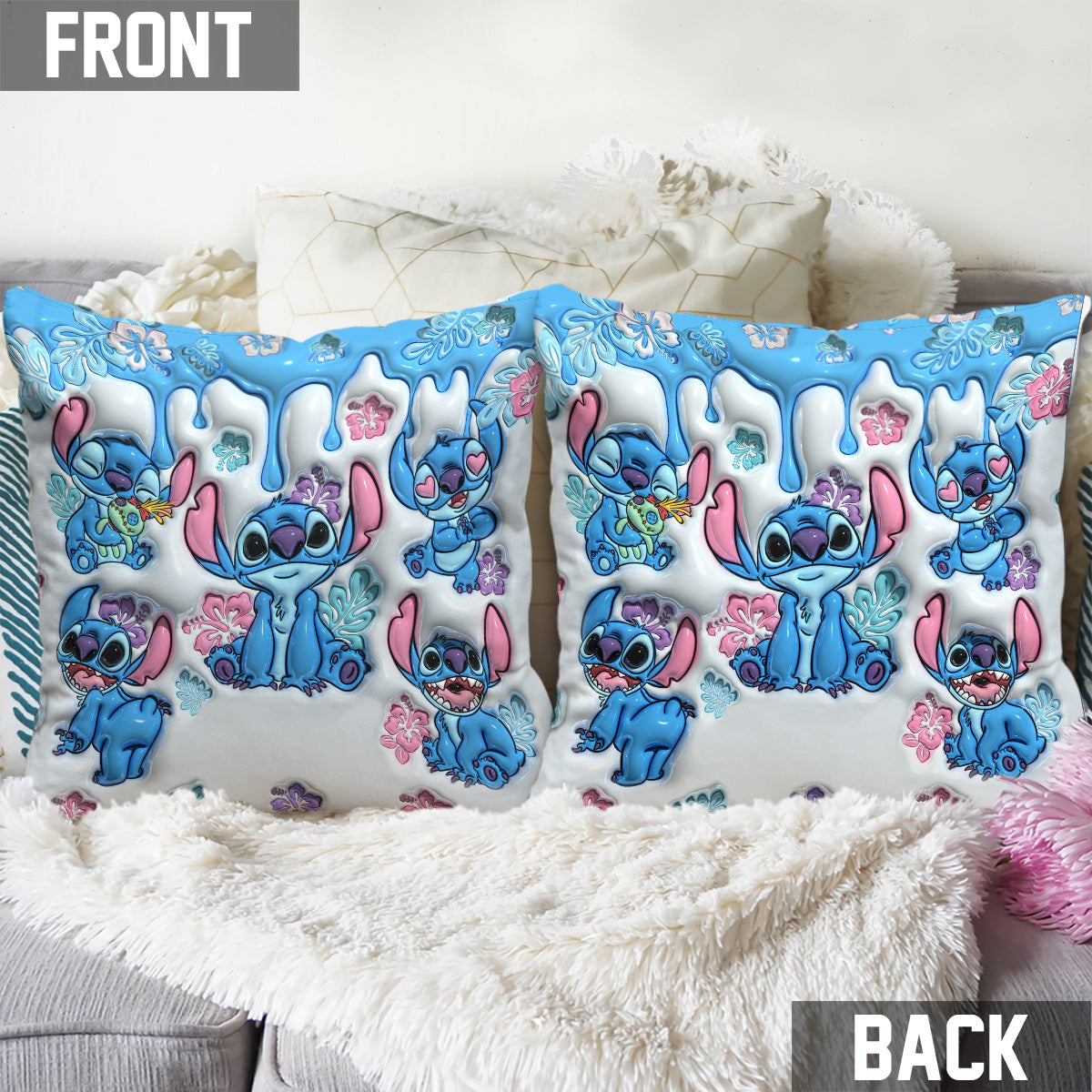 Personalized Throw Pillow with Ohana Design for Family Gift Throw Pillow GradoCreations