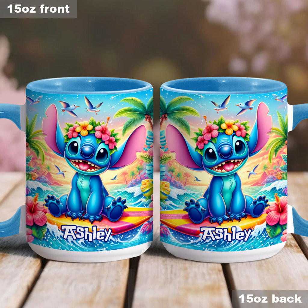 Personalized Ohana Accent Mug Custom Name Tropical Gift Accent Mug GradoCreations