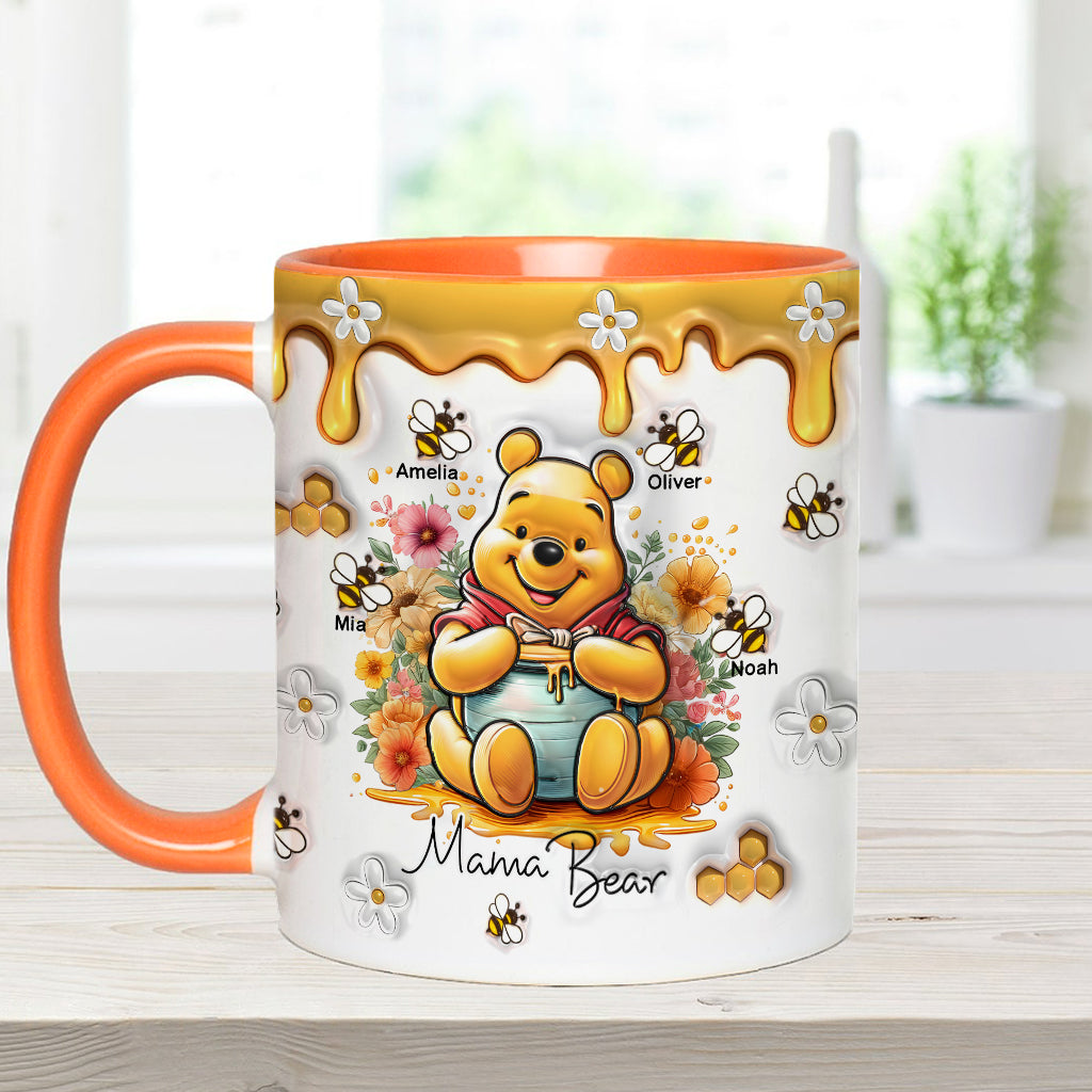 Personalized Mama Bear Accent Mug Custom Name Gift for Mom Accent Mug GradoCreations